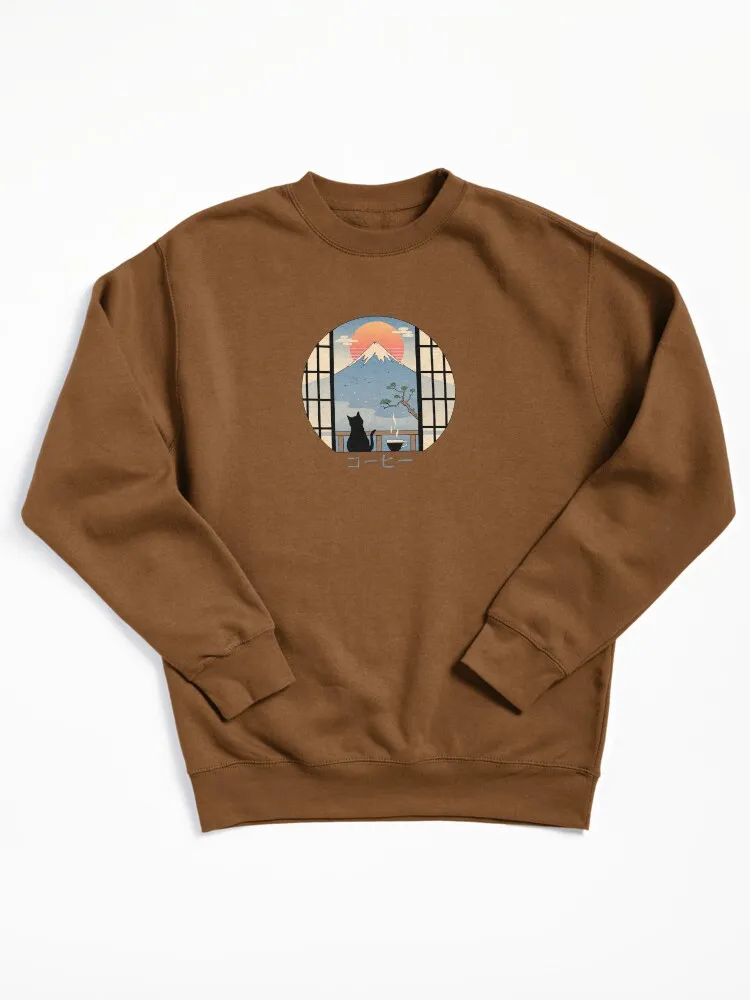 Coffee Cat Pullover Sweatshirt