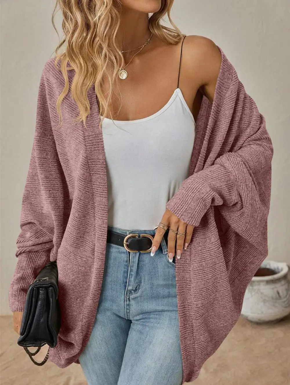 Mid Length Knitted Cardigan