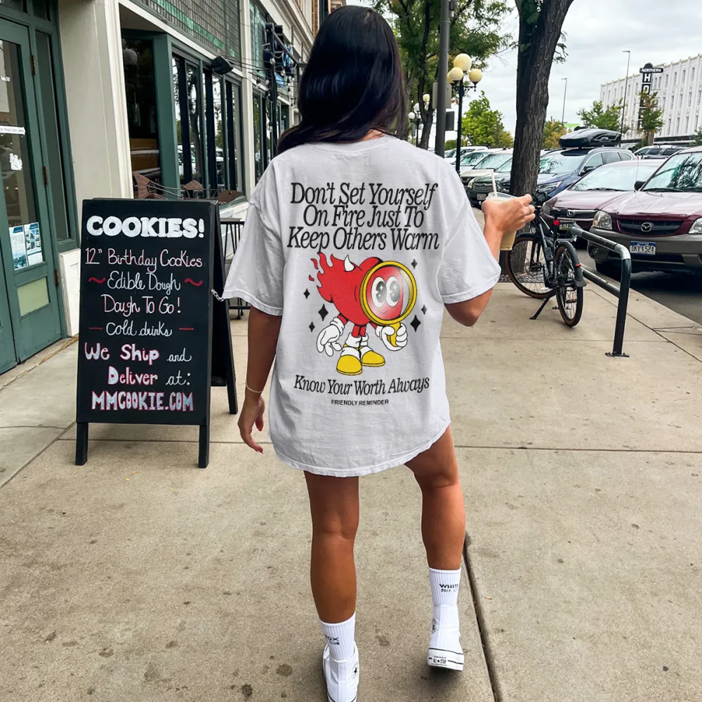 Women's Self - Worth Quote Graphic Tee