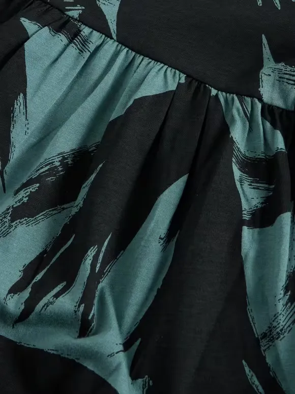 Jersey Dress In Green Print