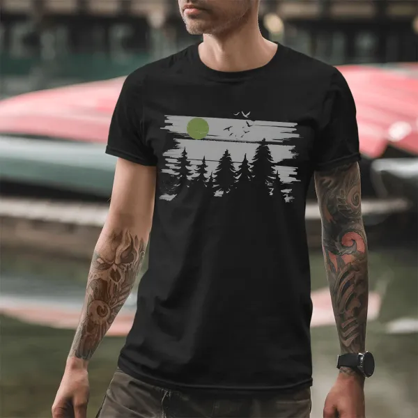 Forest With Full Moon -  100% Cotton T-Shirt