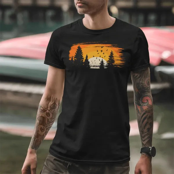 Forest With Birds -  100% Cotton T-Shirt
