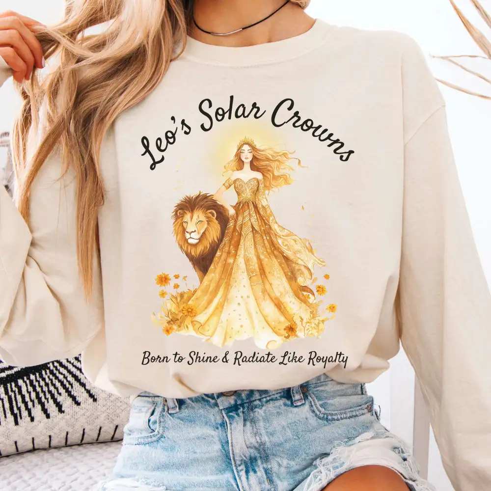 Leo's Solar Crowns Zodiac Long Sleeve Tee