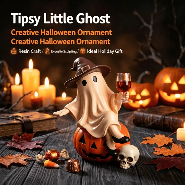 Halloween Ghost Pumpkin Ornament Glowing Night Light