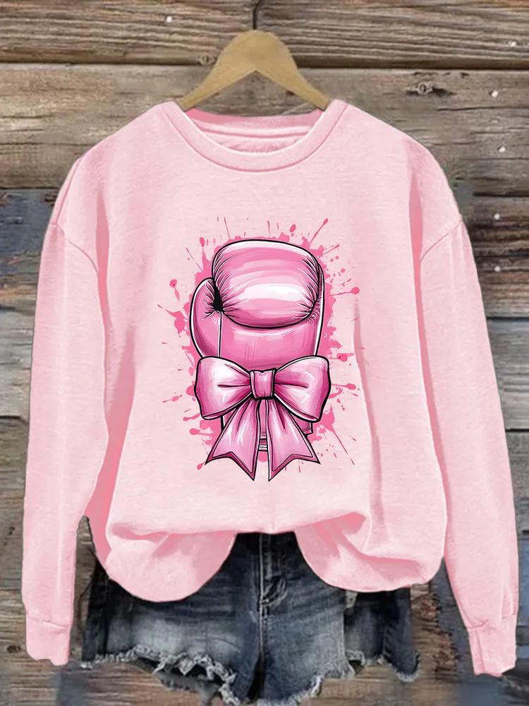 Art Graphic Fight Round-Neck Sweatshirts