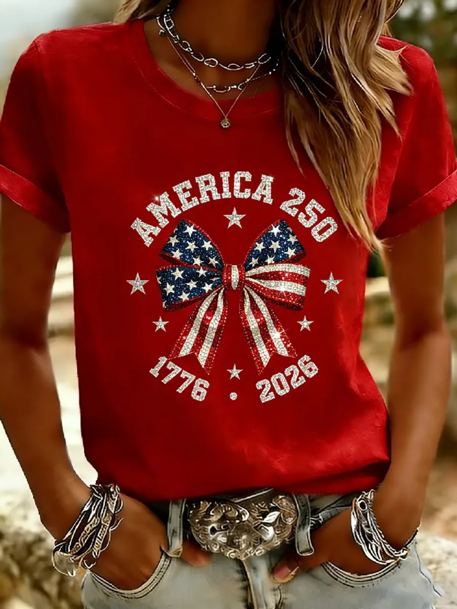 Women'S Patriotic 250 Commemorative Pattern T-Shirt