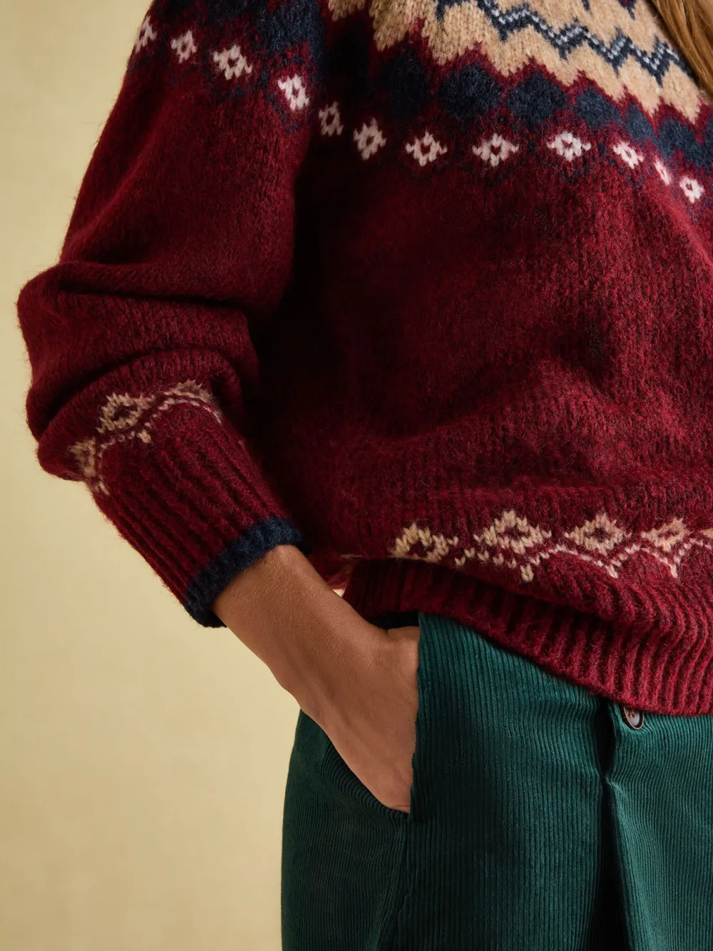 Navy/Camel Fairisle Pattern Jumper