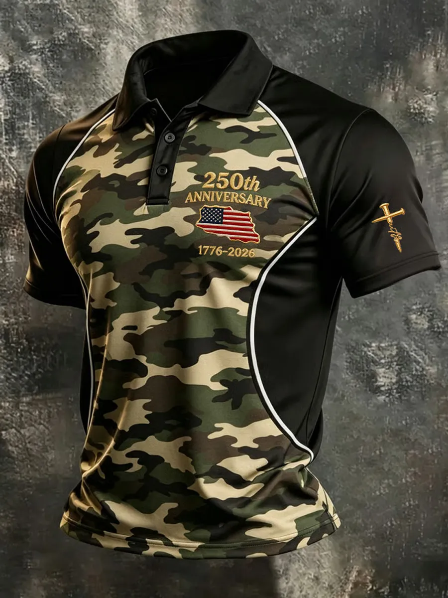 Men's Casual America 250 Printed Polo Shirt