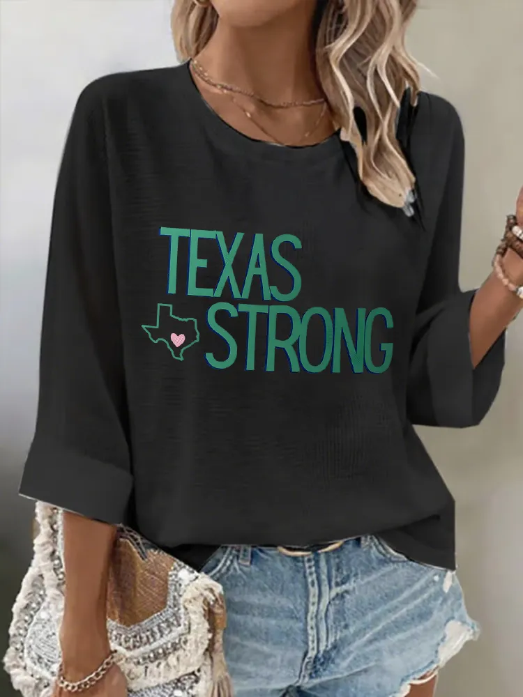 Women'S TEXAS STRONG Comfortable Breathable Round Neck T-Shirt