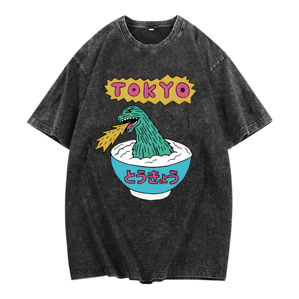 Round Neck Printed Short Sleeved T-Shirt