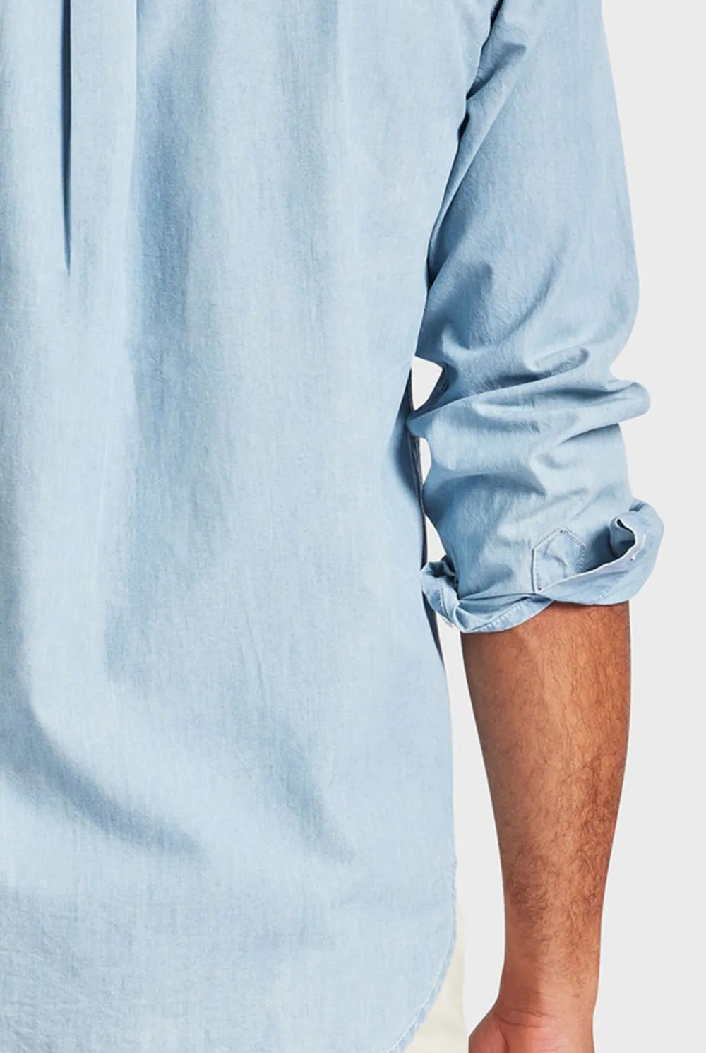 Light Blue Cotton Chambray Shirt