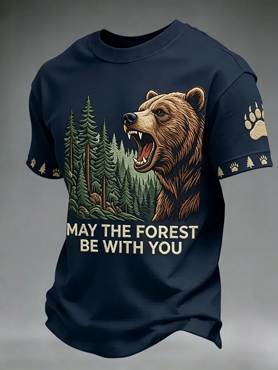 May The Forest Be With You Design Men's Casual T-Shirt
