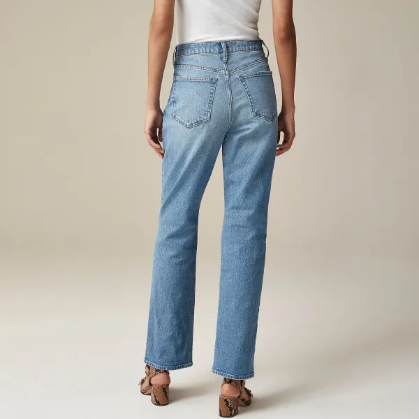 High-Rise Straight Jeans Semi-Stretch
