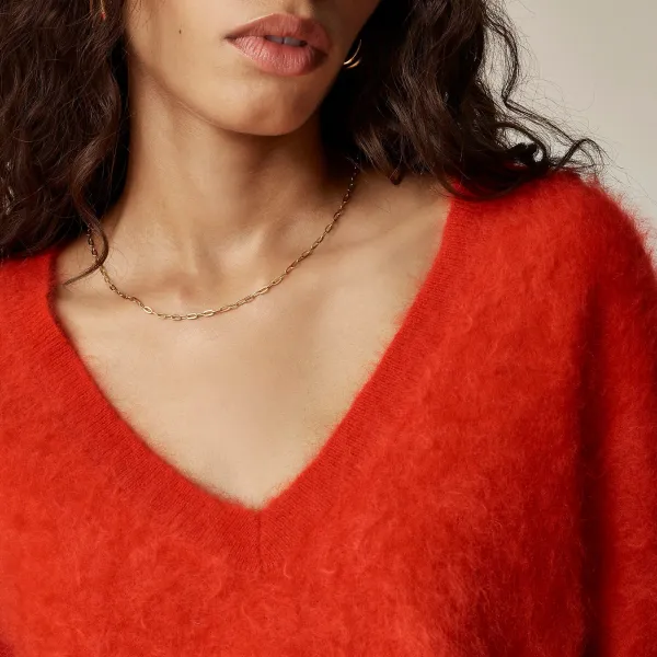 V-Neck Cashmere Cropped Sweaters