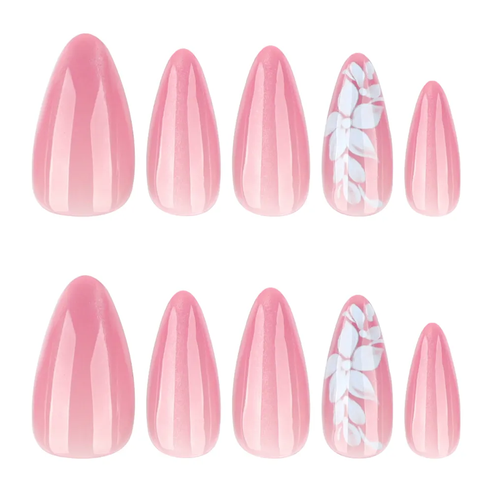 Nailhour 24Pcs Gradient Cat Eye Medium Almond Press On Nails