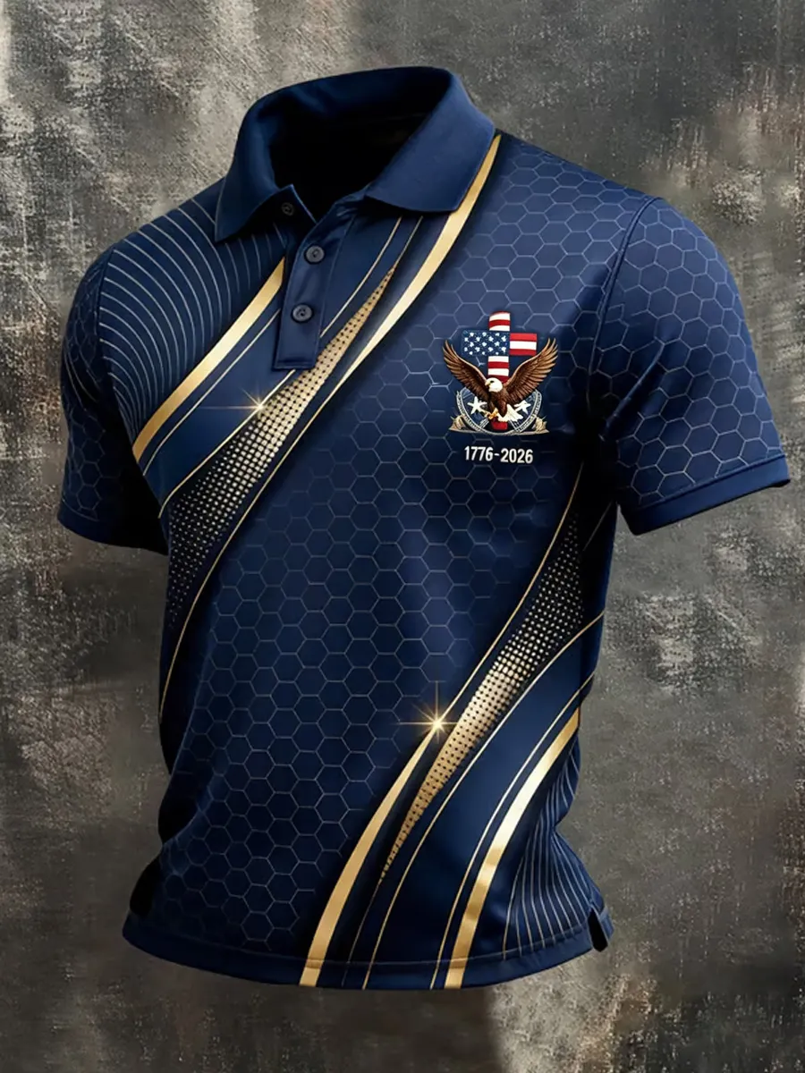 Men's Retro Faith 250th Anniversary American Short-Sleeve Polo Shirt