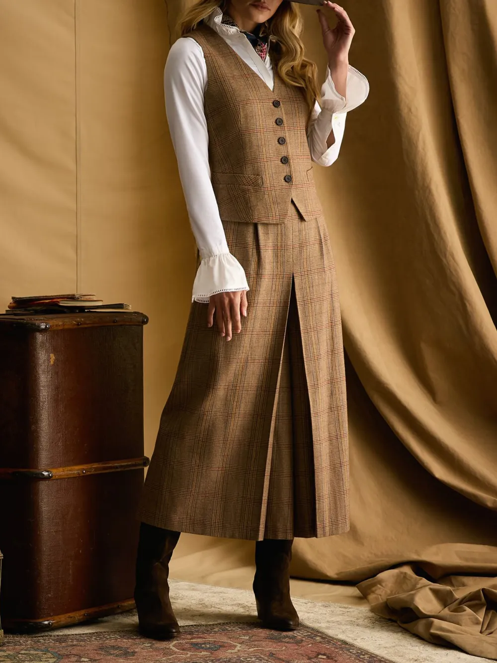 Check Tweed Culottes