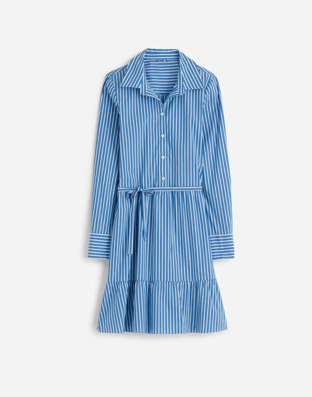 Blue And White Striped Midi Dresses