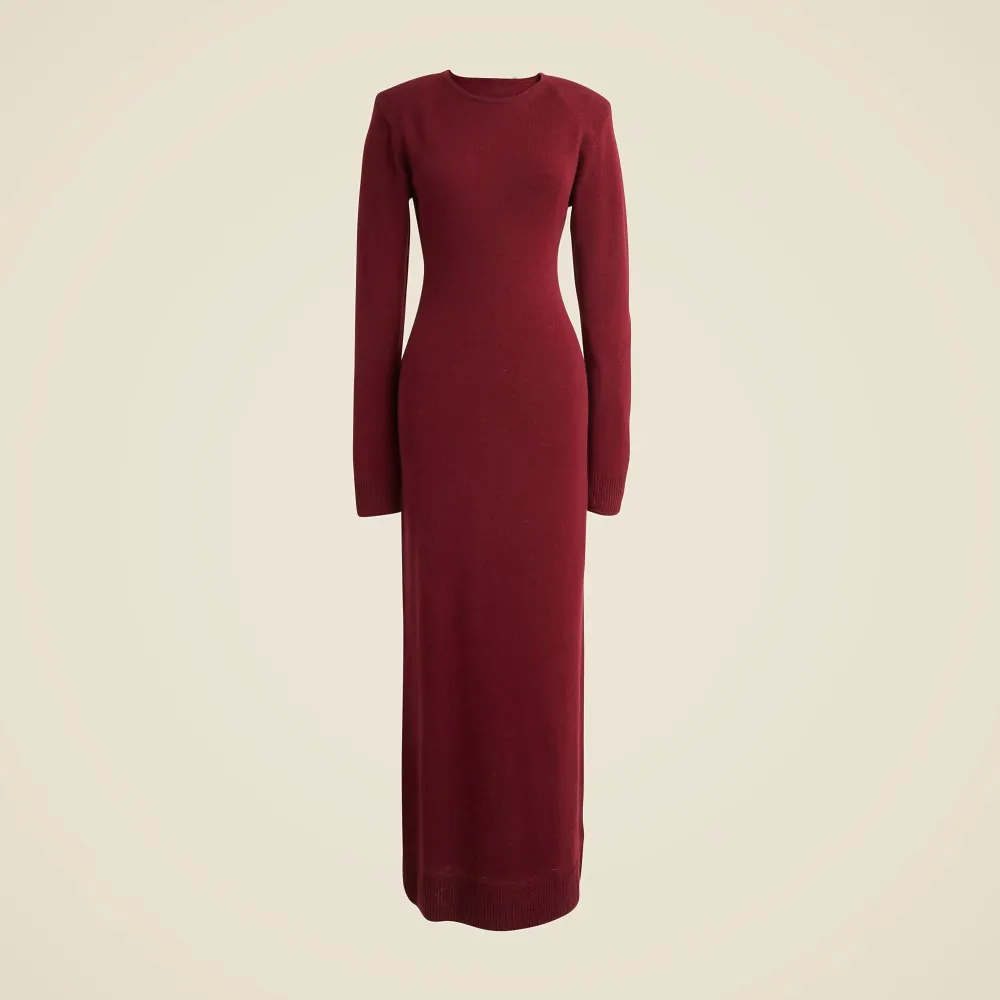 Crew Neck Long-Sleeve Sweater Dresses