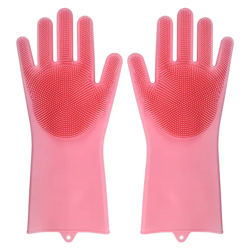 Dishwashing Cleaning Gloves Silicone Rubber Sponge Glove