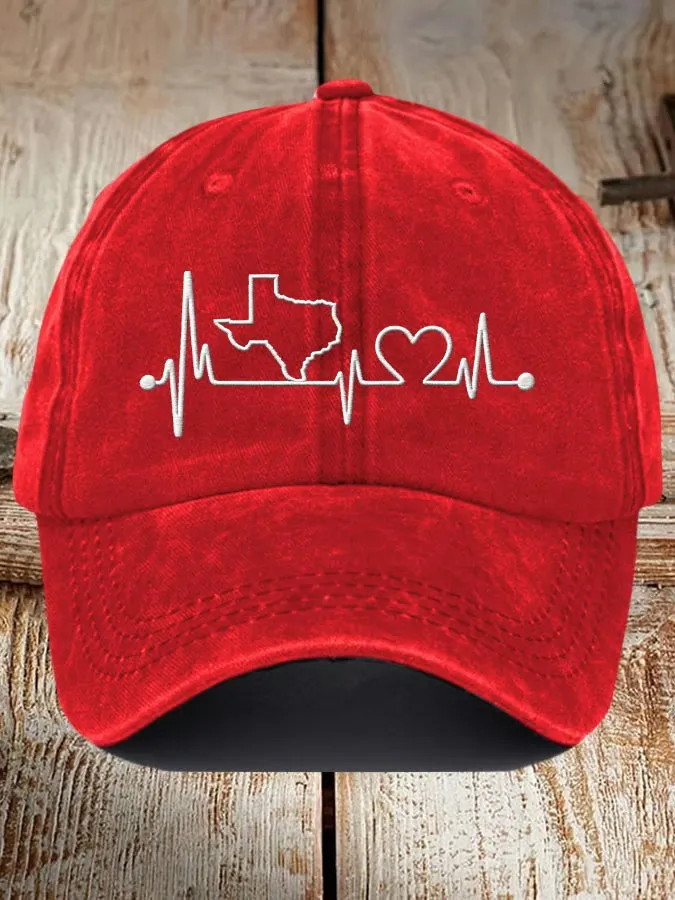 Unisex Texas Love Print Baseball Cap