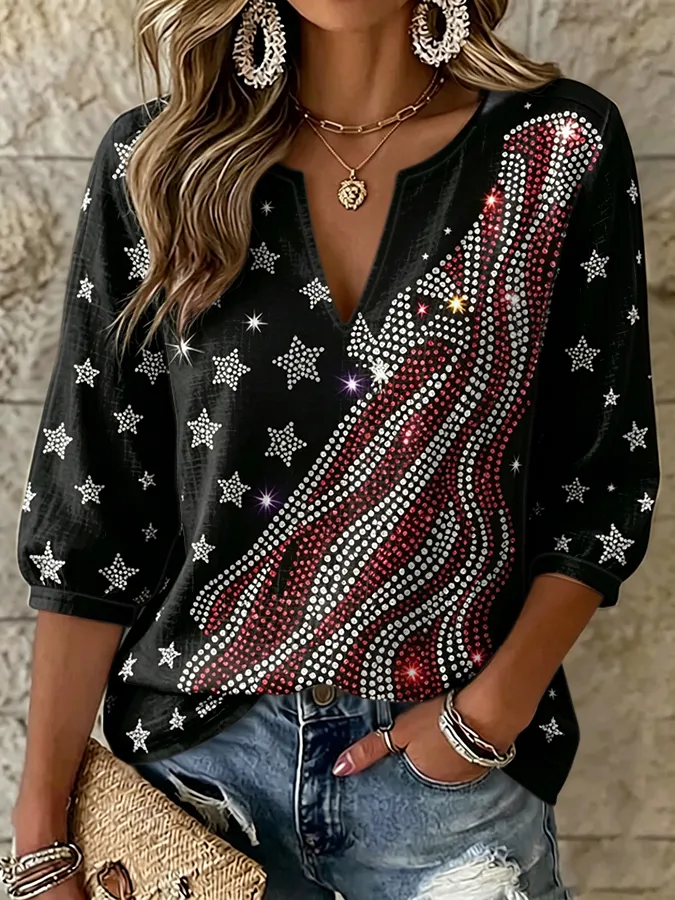 Women's 250th Anniversary Printed Casual Top