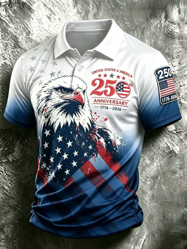 Men'S 250Th Anniversary Printed Casual T-Shirt