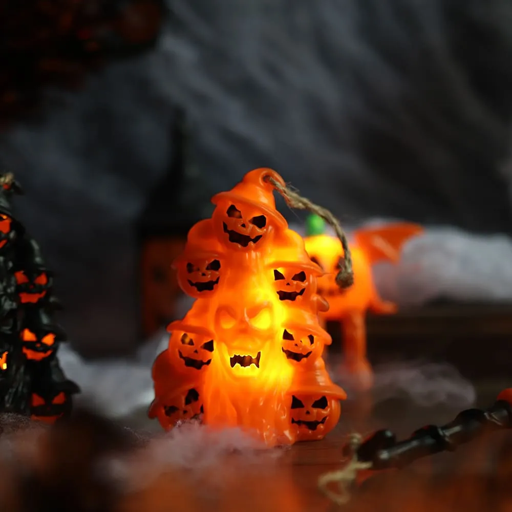 Halloween Witch Broom Pumpkin Decoration Props Lamp