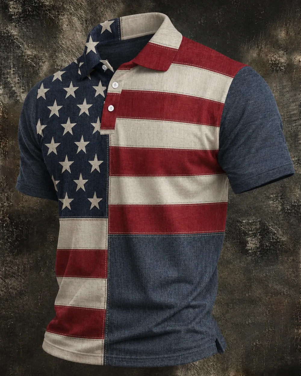 Men'S Retro American Patriots Independence Day 250Th Anniversary Commemorative Lapel Short Sleeved Shirt