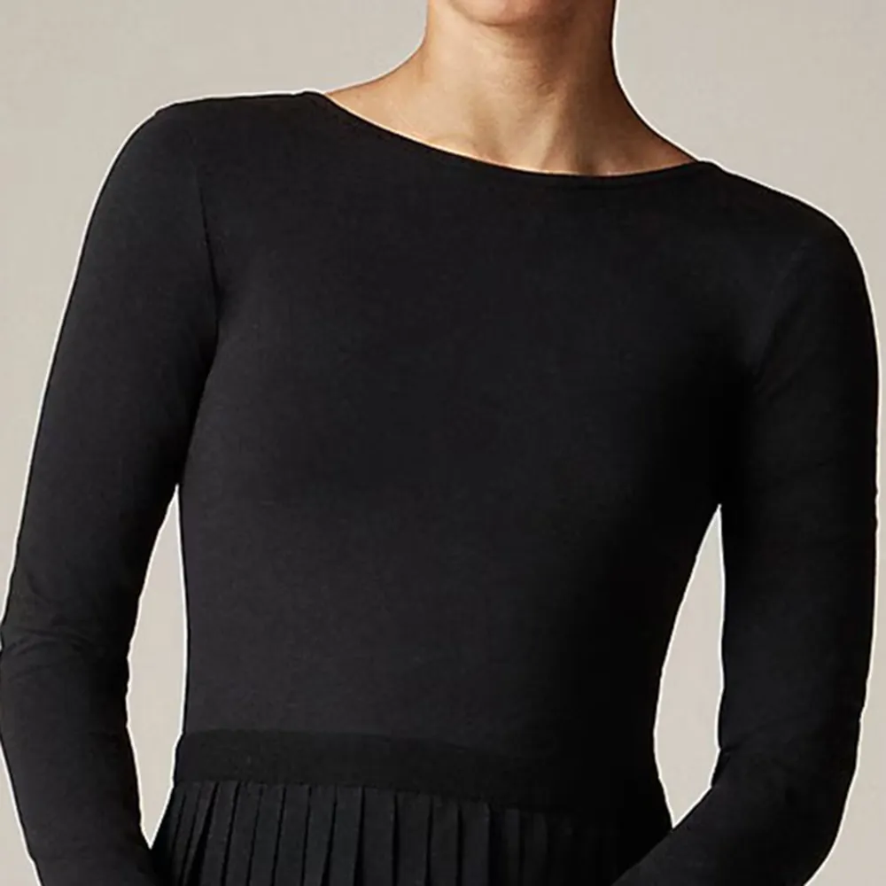 Pleated Ballet Dresses in Stretch Cotton-Blend