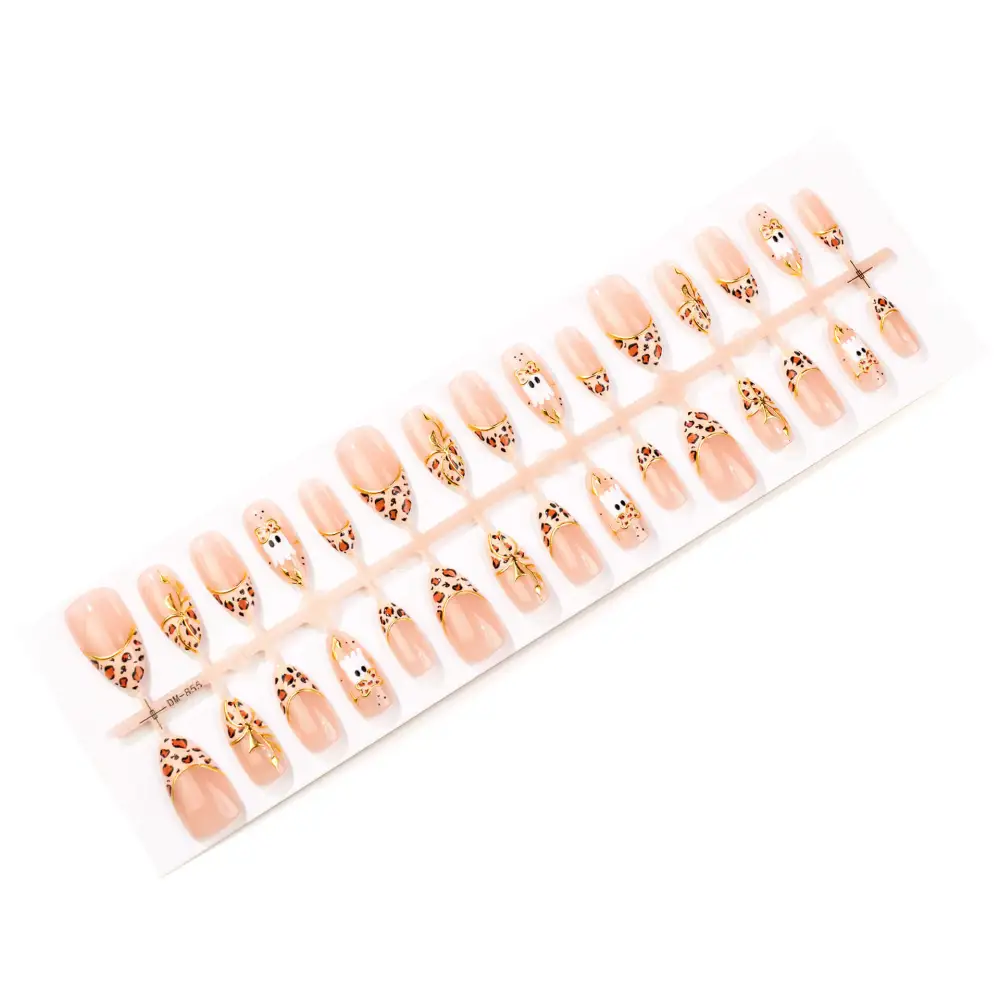 Nailhour 30Pcs Autumn Gilded  Medium Almond Press On Nails