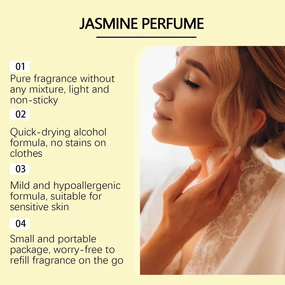 Roxelis Jasmine Series Fragrance - Natural, Fresh, Elegant & Sweet, Charismatic Floral Scent, Long-lasting, Ideal Romantic Perfume for Dates-WH
