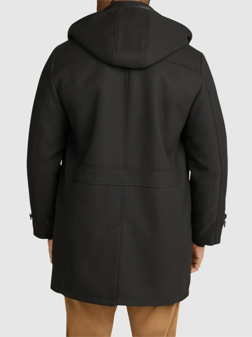 Black Practical Hooded Long Coats