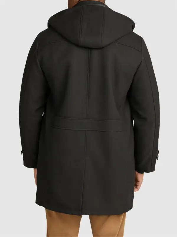 Black Practical Hooded Long Coats
