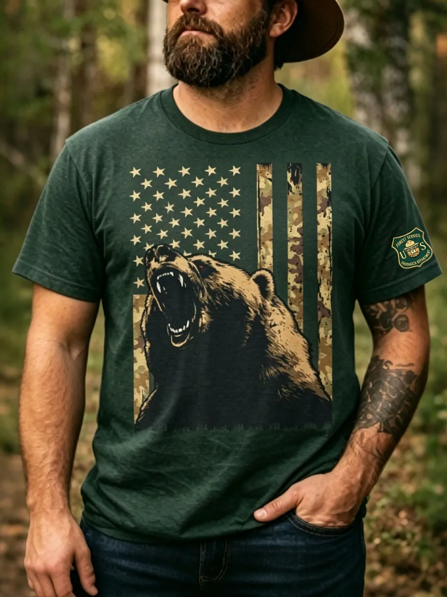 Men's National Park Print Casual T-Shirt-1