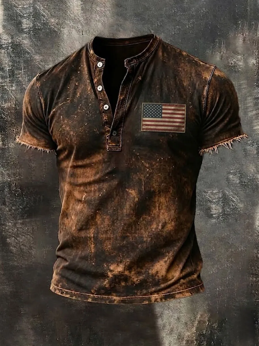 Men'S American 250Th Anniversary Print Casual T-Shirt