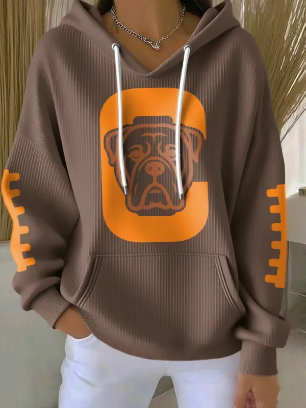 Dogs Printed Casual Hoodies with Pockets