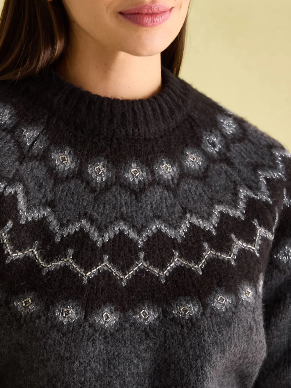 Charcoal Grey Pattern Jumper