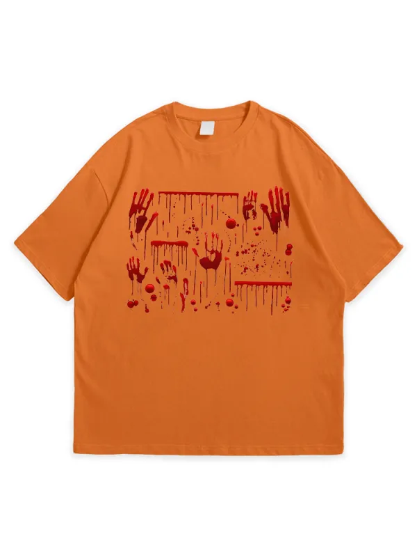 Men'S Halloween Artistic Personality Simple Round Neck  T-Shirt