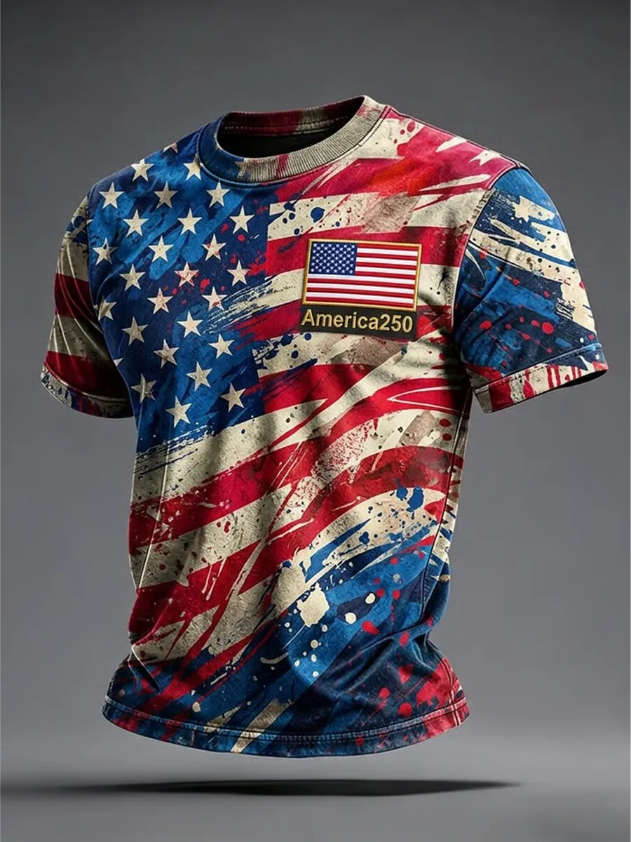Men's Retro 250th Anniversary American Short-Sleeve T-Shirt