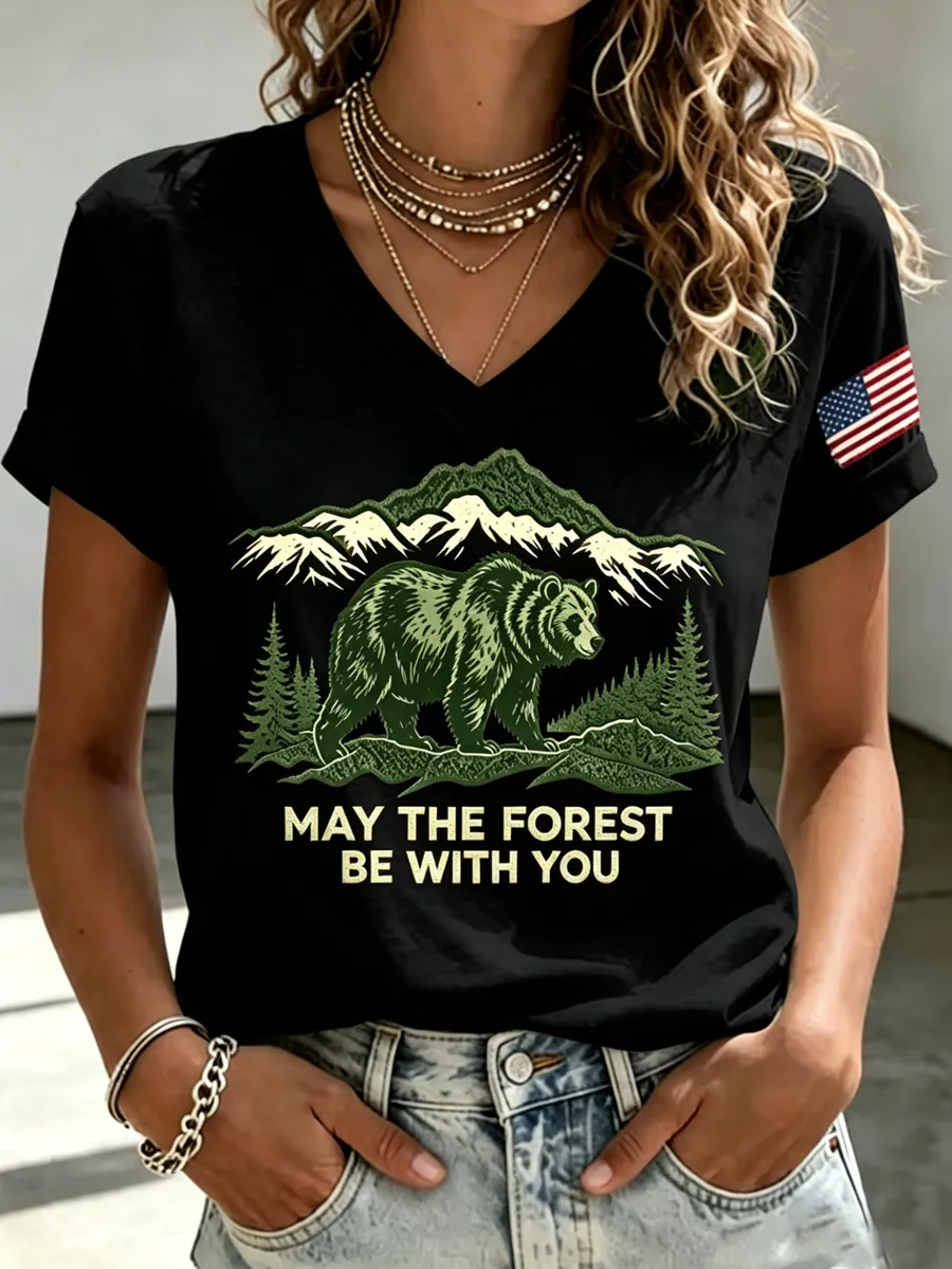 Women's May the Forest Be with You Printed T-shirt