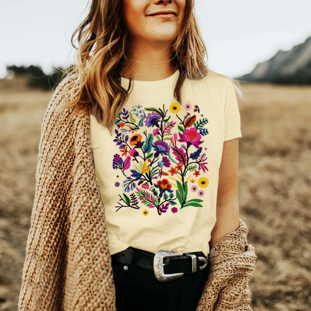 Colorful Wildflower Patterned T-Shirts