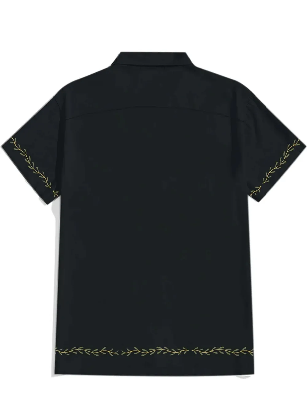Crocodile And Coconut Tree - 100% Cotton Cuban Collar Shirt