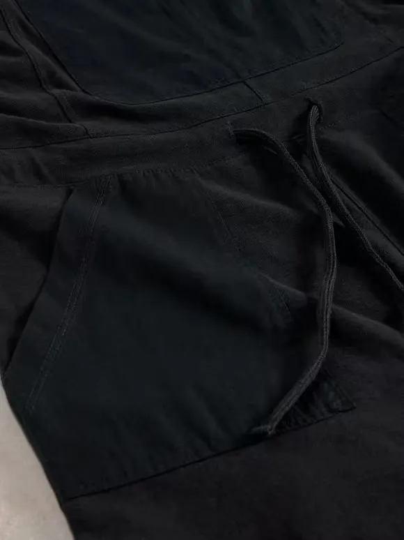 Jersey Dungaree In Pure Black