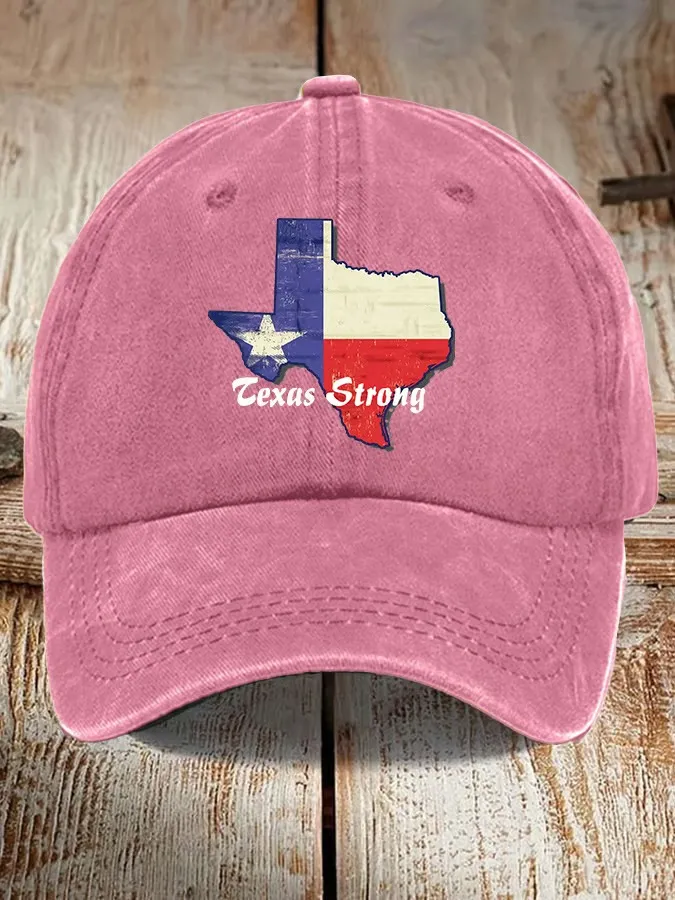 Retro Texas Strong Print Baseball Cap