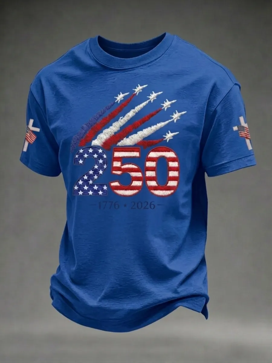 Men's 250th Anniversary Retro Printed T-Shirt