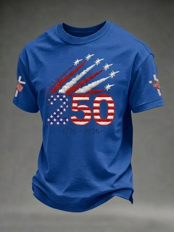 Men's 250th Anniversary Retro Printed T-Shirt