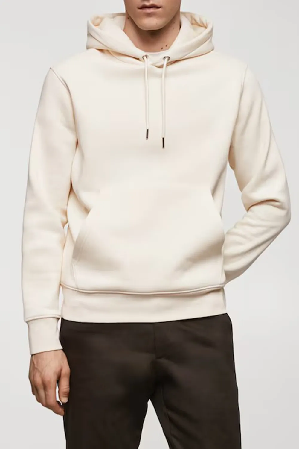Solid Color Front Pocket Casual Hoodies