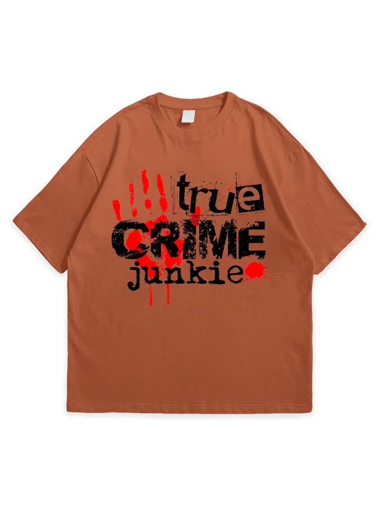 Men'S Halloween Ture Crime Junkie Leisure Round Neck  T-Shirt