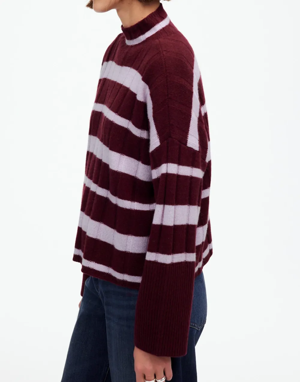 Ribbed Cashmere-Wool Blend Pullover Sweaters